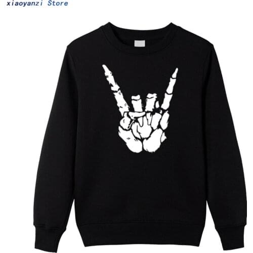 Skull sweatshirts Gothic Hand Personality Rap men sports pullovers Soft Cotton hoodies