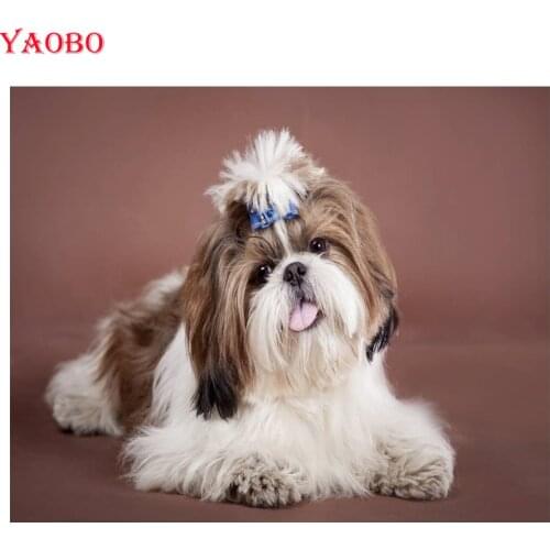 Shih tzu dog,diy handmade diamond painting animals 5D Full Square cross stitch kit diamond embroidery mosaic decor free shipping