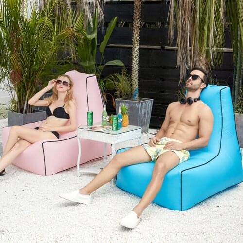 Inflatable Couch Big Lazy Air Sofa Chair Camp Pool Festival Summer Beach Tourist Collapsible Air Beanbag Pouch Couch Bag Lounger