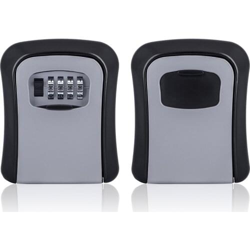 Wall Mounted Key Lock Box Aluminum alloy Key Safe Box Weatherproof 4 Digit Combination Key Storage Lock Box Indoor Outdoor
