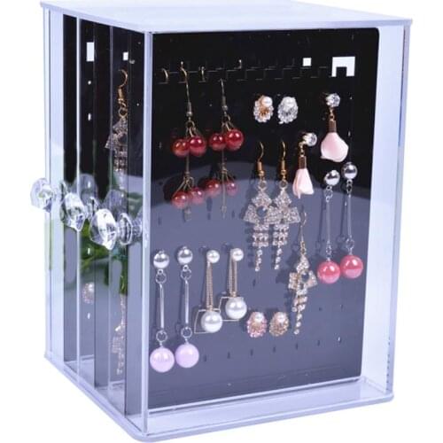 New Fashion Acrylic Jewelry Display Holds Up Earrings Ear Stud Holder Transparent Jewelry Organizer Earring Showcase Stand Box