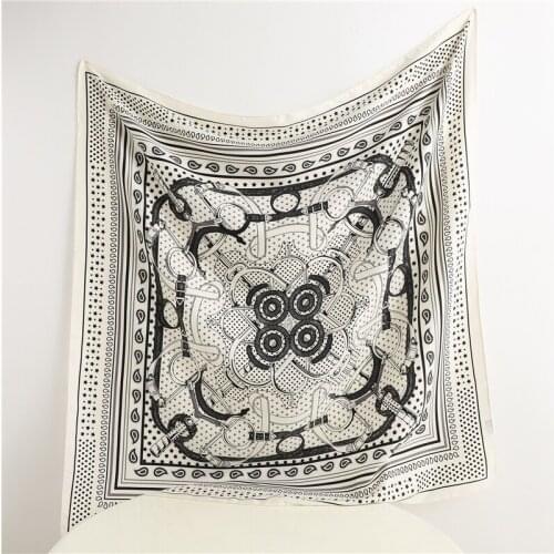 Solid 90cm Large Neckerchief Women Twill Square Scarf Prin Beach Shawl Wrap Bandana Headband Foulard Ladies Hand Bag Pareo Girls