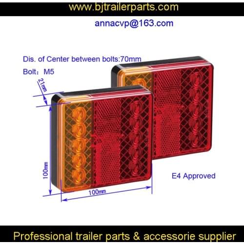 PAIR! LED TRAILER TAIL LIGHT LAMP STOP TAIL INDICATOR REFLECTOR SUBMERSIBLE CARAVAN 12V E4 trailer parts