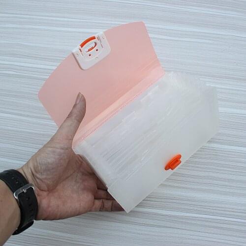 Plastic Candy Color expanding wallet 12-Layer Document Bags Ticket Storage Package Student Office Learning Stationery