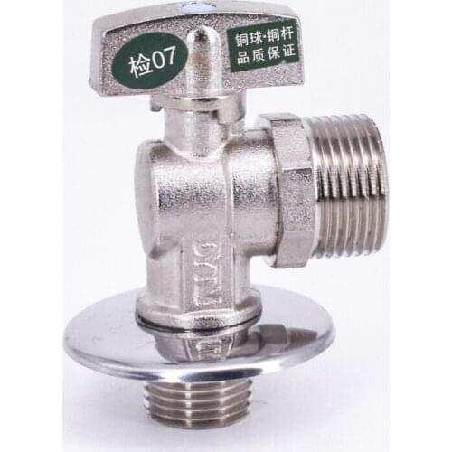 1/2" BSP Turn 3/4" BSP Male Ball Angle Valve Elbow 90 Degree Hole Size 9.5mm Water Gas Oil Height 78mm Blue Point