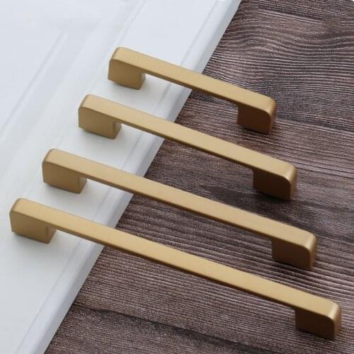 Placer Gold Kitchen Handle Luxury Fashion Cabinet Knobs Furniture Handles Wardrobe Door Pulls Gold Handle Cabinet Hardware