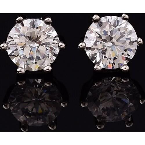 Couples Moissanite Stud Earrings D Color Six Claw Prong Setting S925 Sterling Silver Earring Women Jewelry Drop Shipping