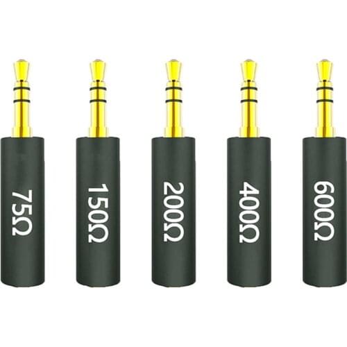 JCALLY Conductor Earphone Impedance Plug 75 150 200 400 600 ohm Noise Cancelling Adapter Resistance Reduce Noise Filter Plug