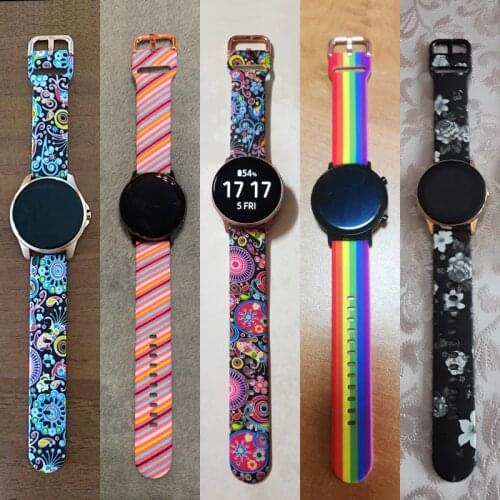 20mm 22mm Printing Silicone Bracelet Strap For Huawei watch 2 Pro GT 2e GT2 42mm 46mm Huawei honor Magic 2 Replacement Wristband