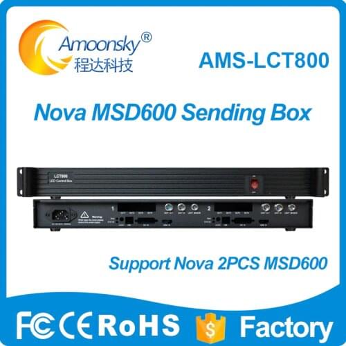 AMS-LCT800 sender box led controller support 2 pcs Novastar sending card msd600 sender led display controller box mctrl660