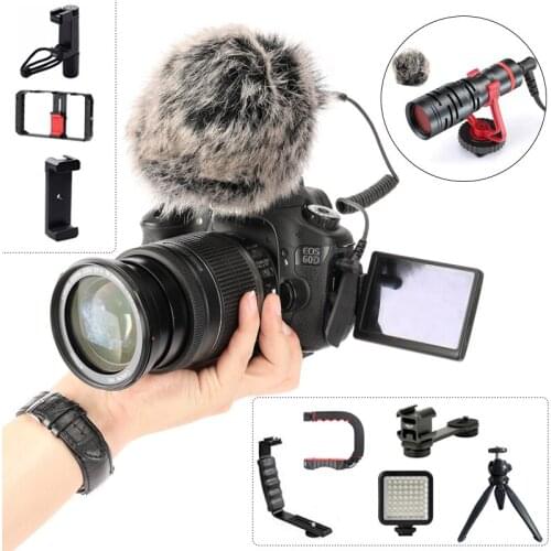 Vlog Camera Video Microphone DSLR Record microphone for DSLR Camera iPhone 7 6 Andriod Smartphone DJI Zhiyun Smooth 4 Q Gimbal