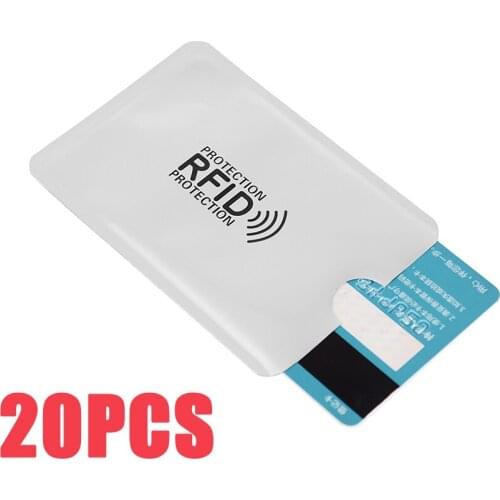 50 Pcs RFID NFC Card Anti Degauss Sleeve Bank Card Credit Card Protect Anti-Scan Card Sleeve Anti-magnetic Aluminum