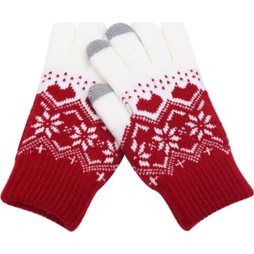 Full finger Jacquard Gloves child Adult woman Men Touch Screen Gloves Knit Gloves Winter Autumn Warm ST10