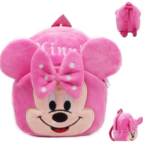 12PCS Boy Gril Plush School Bag Minnie Kids Bag Children Plush Backpacks Toys 23*20cm Kids Gift