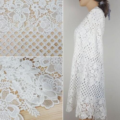 2yards African Lace Fabric 2019 High Quality Milk Silk Embroidered Nigerian Lace Fabric For Women Dress White French Lace Fabric