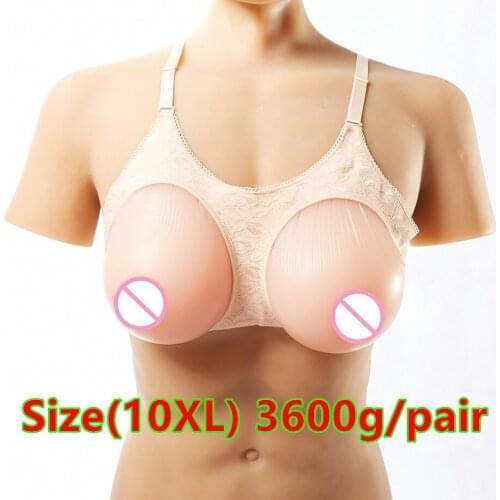 3600g/pair Artificial Breast Boobs Enhancers Silicone Fake Natural Breast Forms Crossdresser Drag Queen Shemale Transgender