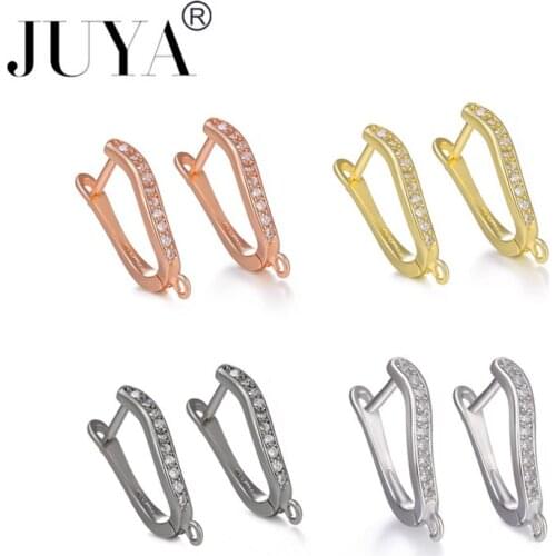Jewelry Making Supplies 5 Pairs CZ Crystal Earrings Hooks Clasps DIY Women Long Drop Dangle Tassel Earrings Findings Accessories