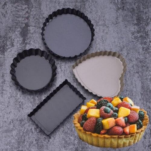 Bakeware Accessories Pie Tart Pan mould Removable Bottom Cake Candy Pastry Tool heart-shaped Wave baking Molds