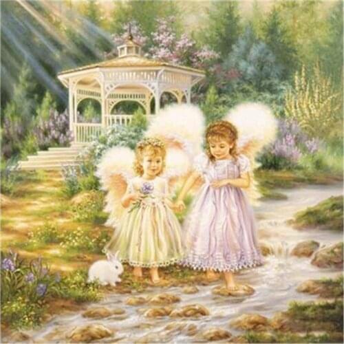 Angel Girl DIY Cross Stitch 11CT Embroidery Kits Needlework Craft Set Cotton Thread Printed Canvas Home Decoration On Design