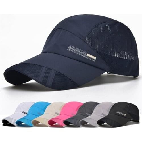 Summer Outdoor Sports Caps Women Quick Dry Breathable Sun Visor Baseball Cap Men Hiking Fishing Running Cap Sun Hat Adjustable