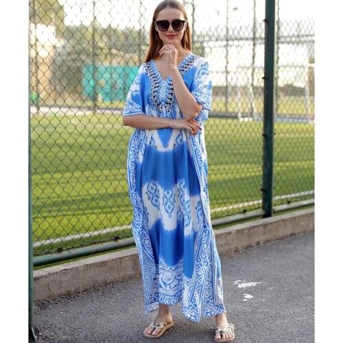 2021 Quick Dry Beach Cover-ups Plus size Women Summer Maxi Dress Beachwear Robe Plage Sarong Pareo Vestidos Boho Long Dress