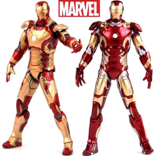 18cm Disney Marvel Iron Man Movie Action Figure MK2 MK3 MK4 MK5 MK6 MK7 Gift box Ironman Mark 2 Avengers Tony Stark Legends Toys