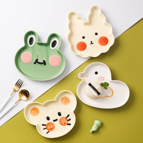 Porcelain Cartoon Dinner Plates Available In 4 Designs