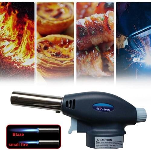 Picnic Gas torch flame gun blowtorch cooking welding butane gas electronic ignition Button adjustment flame outdoor supplies