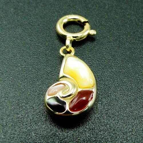 Hiney Comb 925 Sterling Silver Multicolor Mother Of Pearl MOP Conch Silver Charm Jewlery For Gift