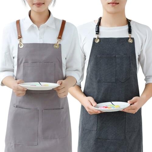 Canvas Wearproof Wome Cooking Apron Thicken Barber Aprons Chef Kitchen Cooking Aprons