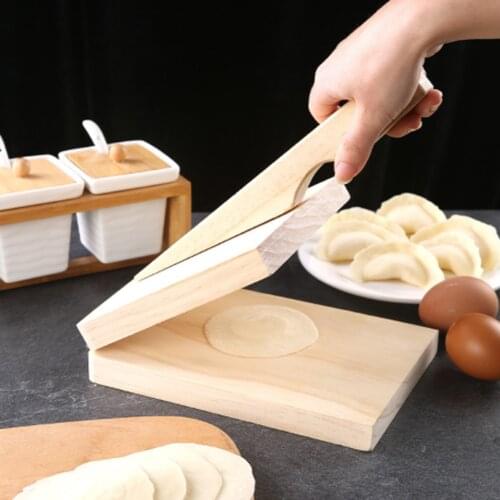 Dough Pressing Tool Food Grade Material Beige Wooden Dumpling Skin Dough Presser Household Baking Various Biscuits Pastry Tool