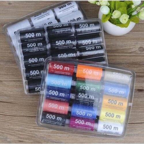 15Rolls/set Polyester Spools Sewing Threads Mixed Colors Hand Sewing Machine Yarn Knitting Threads Cones DIY Sewing Accessories