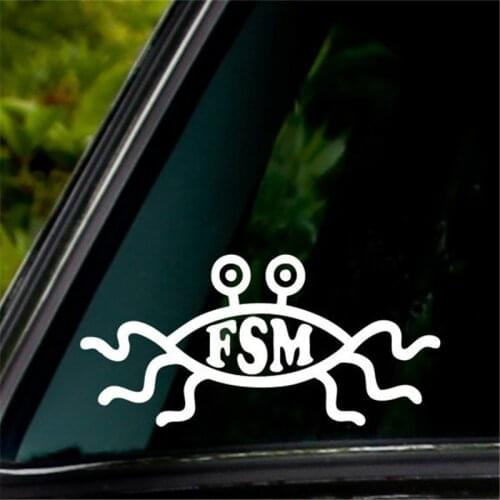 Flying Spaghetti Monster FSM Car Window Vinyl Decal Sticker 5" Truck Notebook Die Cut Sticker Color: White