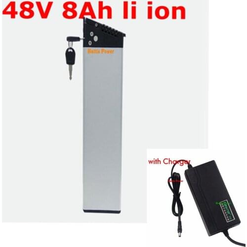 48v 8AH li ion battery Hide lithium battery 18650 BMS for 400W folding assist hybrid ebike bicycle scooter + 2A charger