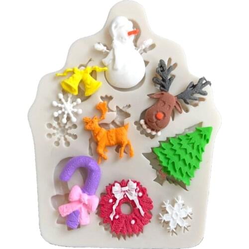 Elk/Snowflake/Christmas Tree Chocolate Silicone Mold Fondant Cake Candy Molds Cookies Pastry Biscuits Mould Cake Decoration Tool