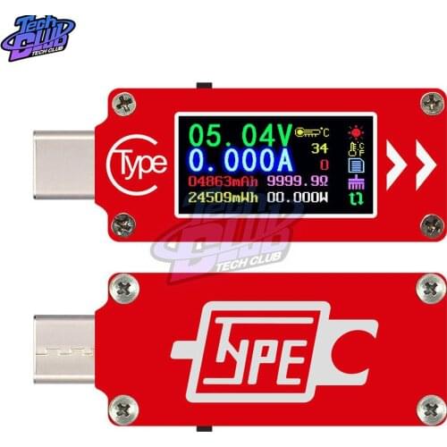 Multifunction Capacity Voltage Ammeter Color Screen Fast Charge LCD USB Portable Type-C Tester Tool Temperature Measurement