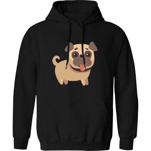 Hooded Mens Lovely Dog Print K-pop Fashion Standard Hipster Mans Clothing Tops Casual Long Sleeve Male Retro Moletom Masculino