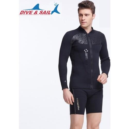 Men Wetsuit 3mm Neoprene Diving Suit Swimsuit long Sleeve Warm Jumpsuits Swimwear Motorboa Drifting Surf Snorkeling Sailing Suit