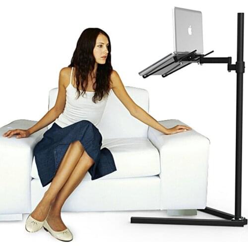 Steel Frame Floor-Standing Notebook Stand, Bedside Sofa Movable Hanging Vertical Floor Support Shelf