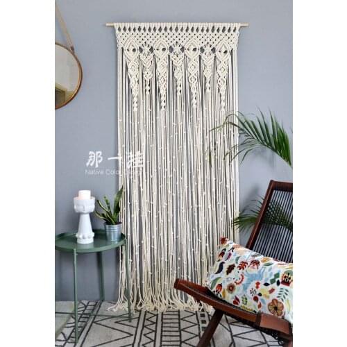 Wall Hanging Curtain Boho Door Window Hanging Curtain Woven Tapestry Wall Decor Home Ornament for Apartment Bedroom Living Room