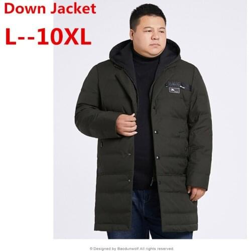 Plus 10XL 9XL 8XL 6XL new men down Jacket duck down jacket long parka winter thick warm outwear hood fashion long high quality