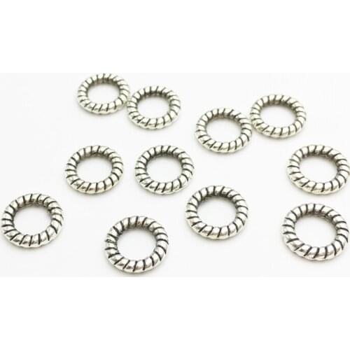 20pcs/lot 11mm Charms Pendants Antique Silver Plated Round Circle Charms Pendants for DIY Jewelry Making Finding Connectors