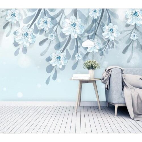 Custom wallpaper Modern simple small fresh leaf background wall