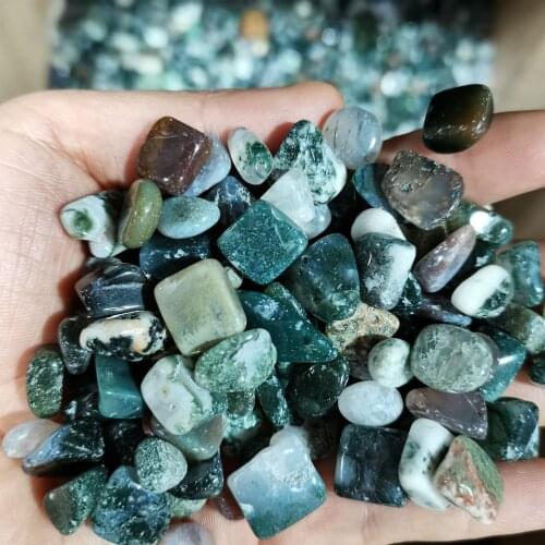 Natural Aquatic Grass Agate Gravel Square Rough Stone Mineral Crystals Fish Tanks and Aquariums Decoration