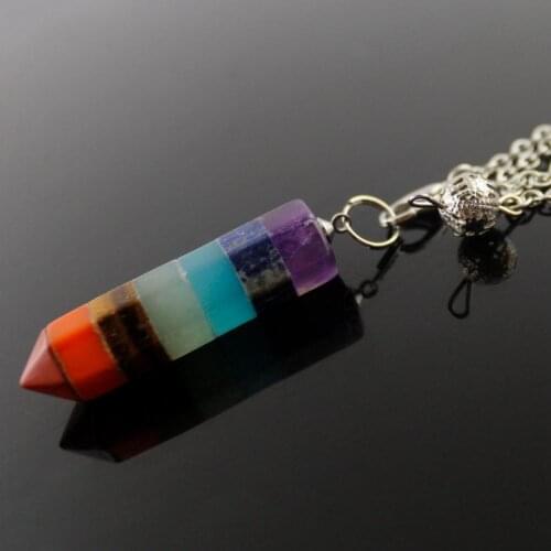 Rainbow Chakra Cylindrical Pendulum Pendant Spiritual Energy