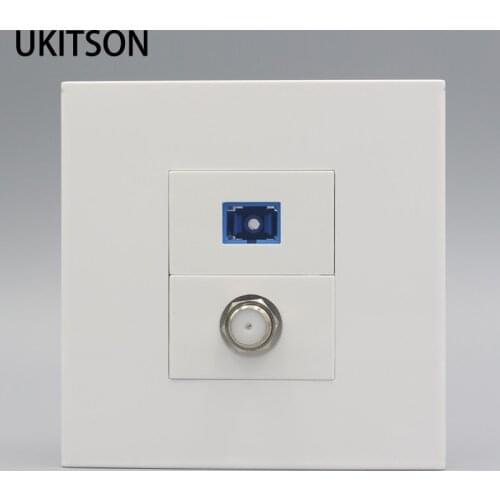 SC Optical Fiber + TV F Head Television Plug Socket Face Panel 86x86mm