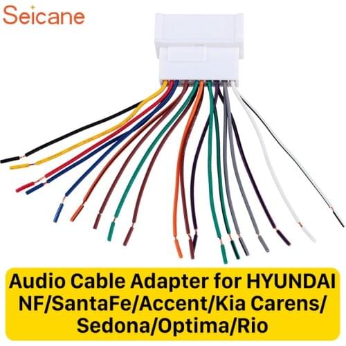 Seicane 45x18mm Audio Cable Sound Wiring Harness Adapter for HYUNDAI NF/SantaFe/Accent/Kia Carens/Sedona/Optima/Rio