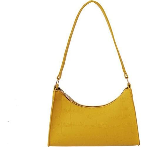 2021 New arrivals Female Single-Shoulder Bag, lady Solid Color Large Capacity Handbag for Women, Yellow/Blue/Black/Brown