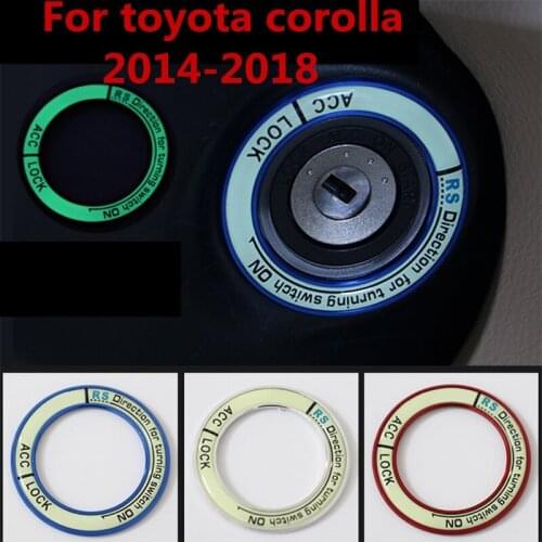 For toyota corolla 2014-2018 Luminous Car Ignition Key Ring Decor Sticker Car Styling Ignition Switch Protective Sticker
