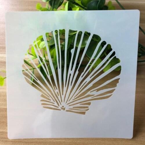1pc Stencil Openwork Shell Painting Template Embossing DIY Craft Bullet Journal Accessories Sjablonen For Scrapbooking Reusable